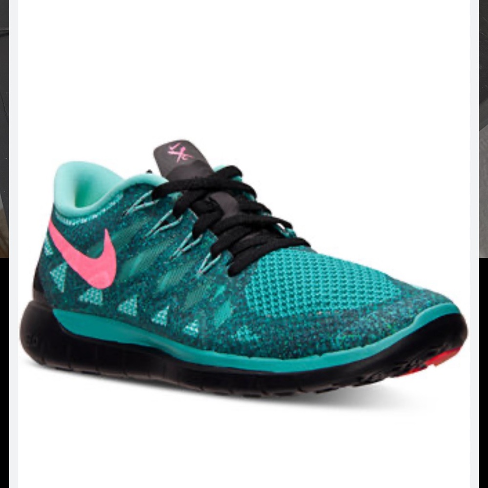 Nike Turquoise and Pink Running Shoes